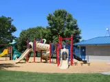 A playground structure at a park